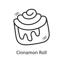 Cinnamon Roll vector outline Icon Design illustration. Bakery Symbol on White background EPS 10 File