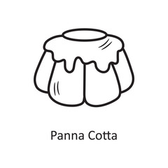 Panna Cotta vector outline Icon Design illustration. Bakery Symbol on White background EPS 10 File