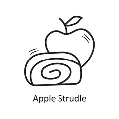 Apple Strudle vector outline Icon Design illustration. Bakery Symbol on White background EPS 10 File