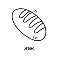 Bread vector outline Icon Design illustration. Bakery Symbol on White background EPS 10 File