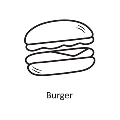Burger vector outline Icon Design illustration. Bakery Symbol on White background EPS 10 File