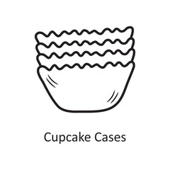 Cupcake cases vector outline Icon Design illustration. Bakery Symbol on White background EPS 10 File