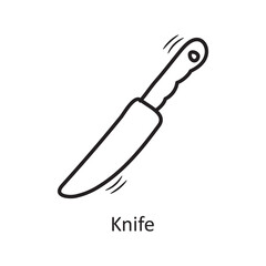 Knife vector outline Icon Design illustration. Bakery Symbol on White background EPS 10 File