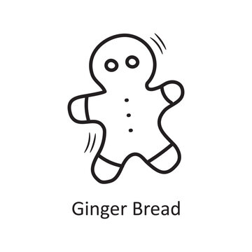 Ginger Bread Vector Outline Icon Design Illustration. Bakery Symbol On White Background EPS 10 File