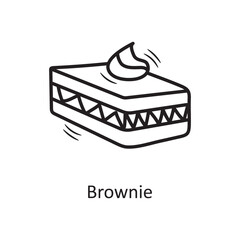 Brownie vector outline Icon Design illustration. Bakery Symbol on White background EPS 10 File
