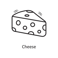 Cheese vector outline Icon Design illustration. Bakery Symbol on White background EPS 10 File