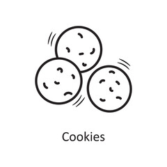 Cookies vector outline Icon Design illustration. Bakery Symbol on White background EPS 10 File