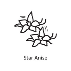 Star Anise vector outline Icon Design illustration. Bakery Symbol on White background EPS 10 File