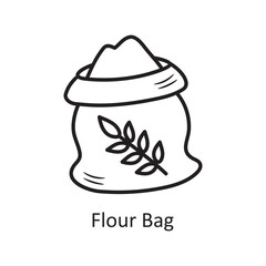Flour Bag vector outline Icon Design illustration. Bakery Symbol on White background EPS 10 File