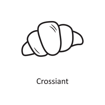 Crossiant vector outline Icon Design illustration. Bakery Symbol on White background EPS 10 File