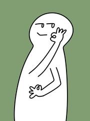 cute cartoon on green background