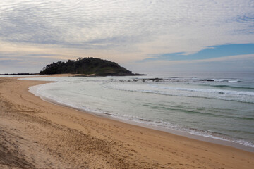 Junction between Tabourie lake and the Pacific Ocean, NSW, Australia
