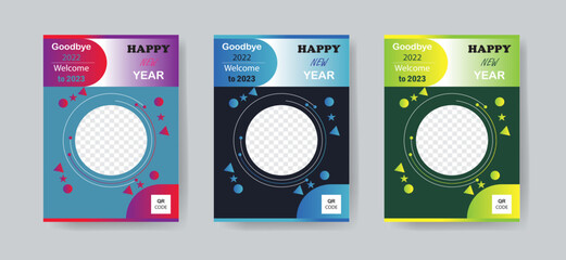 Happy new year flyer template design print ready.