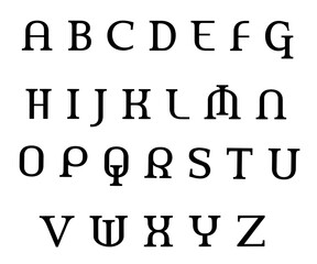 abcd latter black and white