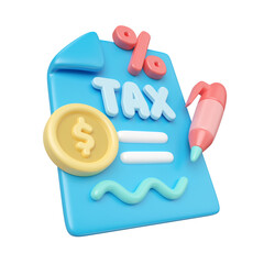 Taxes 3D Illustration Icon