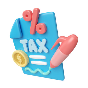 Taxes 3D Illustration Icon