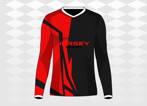 long sleeves tshirt jersey sport template design Stock Vector | Adobe Stock