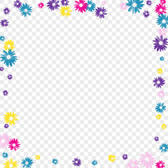 Bright Flower Background Transparent Vector. Plant Graceful Texture. Multi-colored Gerbera Art. Imaginative Backdrop. Sophistication Green Garden.