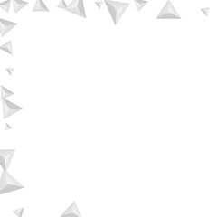 Grizzly Crystal Background White Vector. Triangular Simple Illustration. Silver Style Tile. Polygon Geometric. Hoar Fractal Texture.
