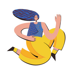 Ukrainian woman. Art. The concept of support for Ukraine. Stop war. Support for Ukraine. Vector illustration. Isolated