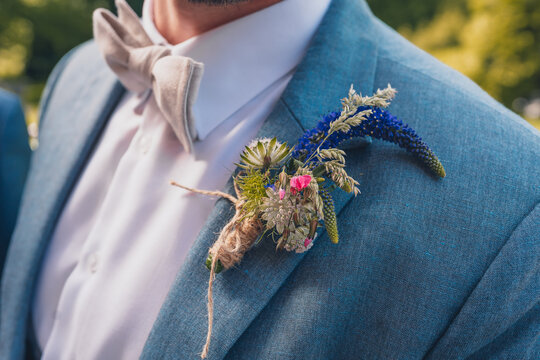 corsage for the groom of a wedding