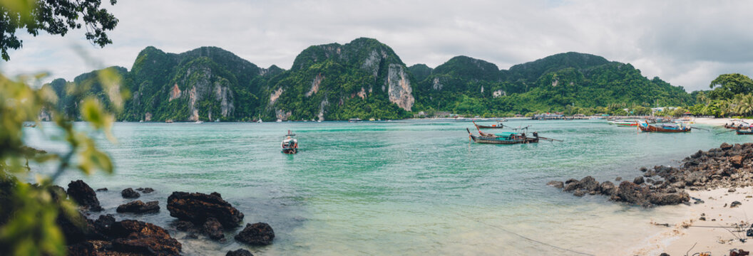Panorama of Ko Phi Phi island in Thailand
