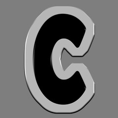 Badge with capital letter C