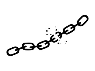 Broken black chain. Freedom concept. vector illustration eps