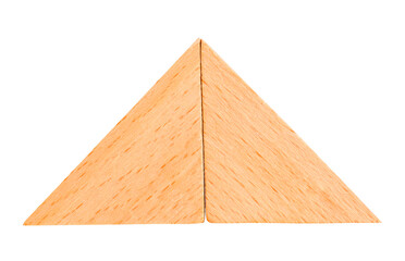 wooden pyramid isolated