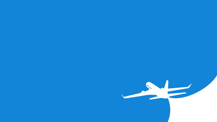 The plane flies on a blue background. plane tourism flying travel banner vector eps