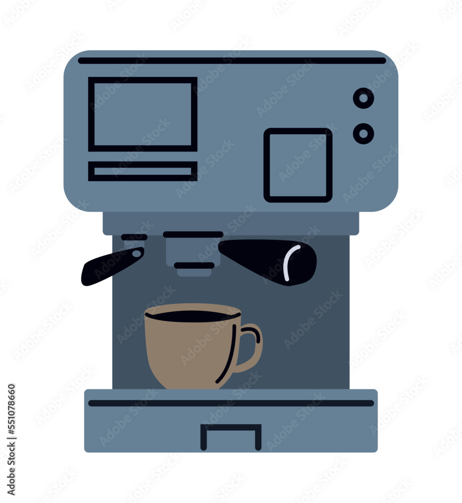 Poster coffee cup in maker machine