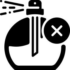 No Perfume Free Scented Spray Cosmetic Beauty Skincare Healthcare glyph solid icon
