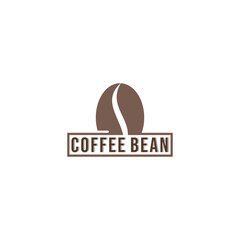 coffee bean logo template in white background