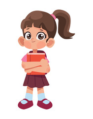 little schoolgirl with book