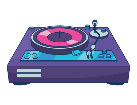 dj console 90s pop art style