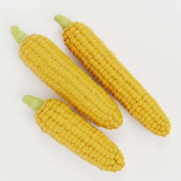 Realistic 3D Render of Corns