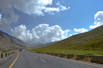 Beautiful Landscape Road to Gilgilt from Babusar Top, Naran,
