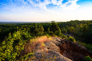 Pha Chor View Point in Mae Wang National Park in the evening