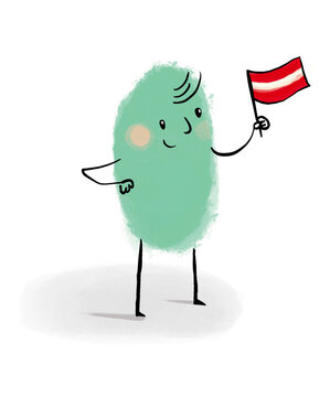 holding austria flag