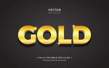 Vector Editable Text Effect in Gold 3D Style