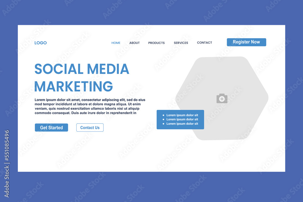 Wall mural social media marketing page for website and responsive mobile website template easy to edit vector i