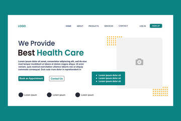 We provide best health care web page for website and responsive mobile website template easy to edit vector illustration.