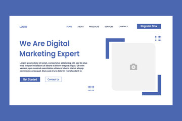 We are digital marketing expert web page for website and responsive mobile website template easy to edit vector illustration.