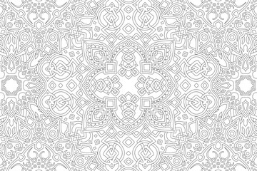 Art for coloring book with black fantasy pattern
