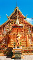 Temple , Wat Khong Khao, The Buddha Statue  ,Venerable monk