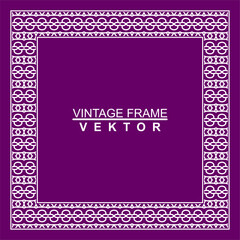 Vintage ornamental vector frame. Vector illustration template for design