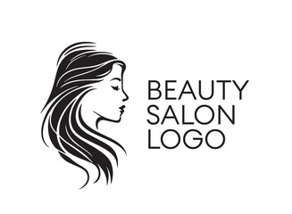 Beautiful woman vector logo template for hair salon