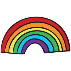 colorful cartoon rainbow. vector graphic