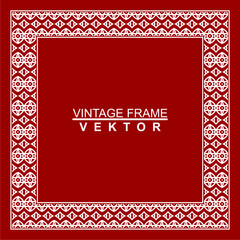 Obraz premium Vintage ornamental vector frame. Vector illustration template for design