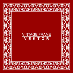 Vintage ornamental vector frame. Vector illustration template for design